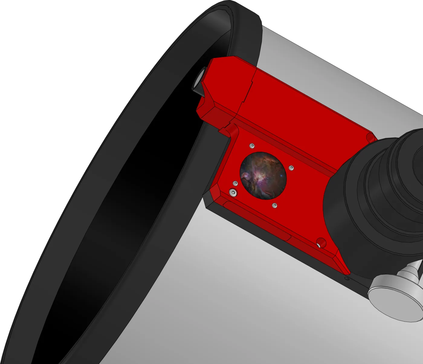 Astroid Focuser mounted on a telescope tube